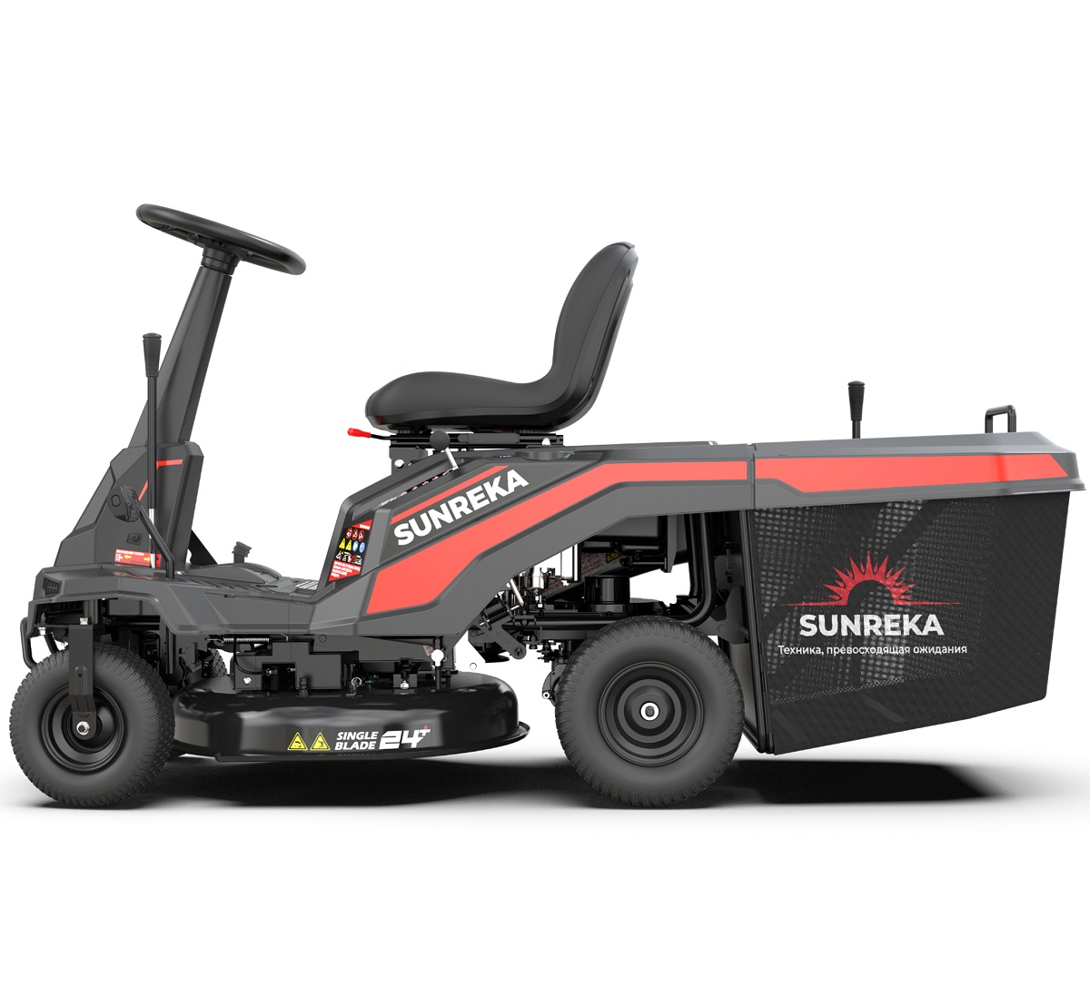 Райдер садовый SUNREKA GSR24LEG 7,5 л.с, двигательRato, электрозапуск, ширина скашивания 61 см.