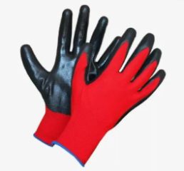 !!! АКЦИЯ до 30 апреля! Перчатки нейлоновые красно/черные /  с нитриловым  покрытием