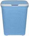 Корзина для белья 40л с крышкой голубая